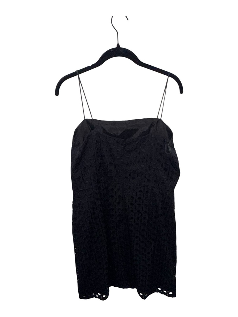 Banana Republic Black Lace Overlay Sleeveless Mini Dress Size 14 - Picture 5 of 7